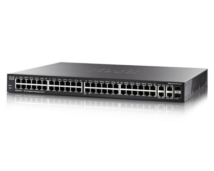 Cisco SB SG300-52P, Small Business 300 Series Managed Switch, Layer 3, 50x RJ-45 + 2x RJ-45/SFP Combo, Gigabit Ethernet, PoE+ - W125332489