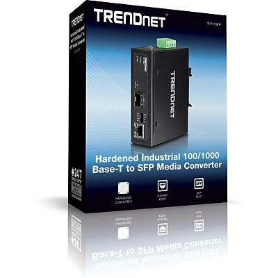 TRENDnet Hardened Industrial Media Converter, 100/1000 Base-T to SFP - W124976129