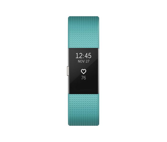 Fitbit Charge 2, OLED, Bluetooth 4.0, LiPo, Large, Teal/Silver - W124782998