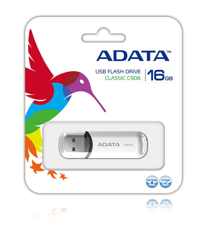 ADATA 16GB C906m USB 2.0, 9g, White - W124745066