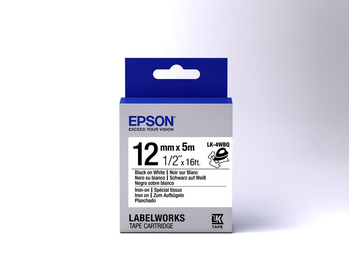Epson Label Cartridge Iron on LK-4WBQ Black/White 12mm (5m) - W124947017