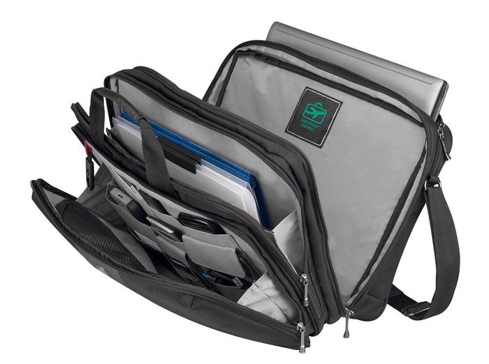 Wenger LEGACY 17" Laptop Triple Compartment Case with Airport Friendly Notebook Compartment, Black / Grey - W124826991