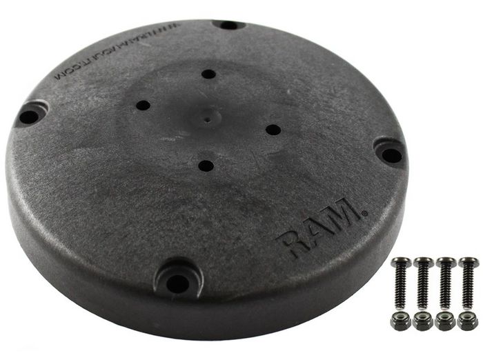 RAM Mounts 6" Composite Round Support Base with the Universal AMPs Hole Pattern - W124770562