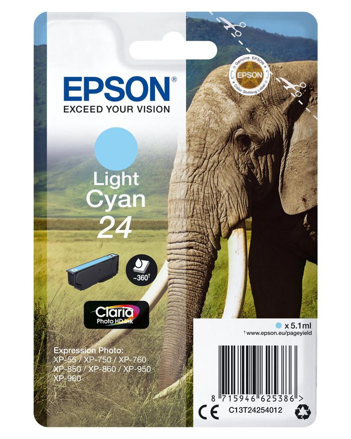 Epson Singlepack Light Cyan 24 Claria Photo HD Ink - W125146264