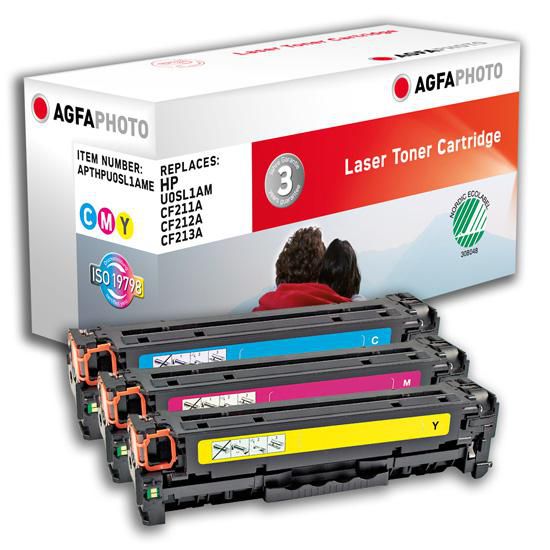 AgfaPhoto Replacement Toner for HP, 1800 x3 PY, C/M/Y - W125244757