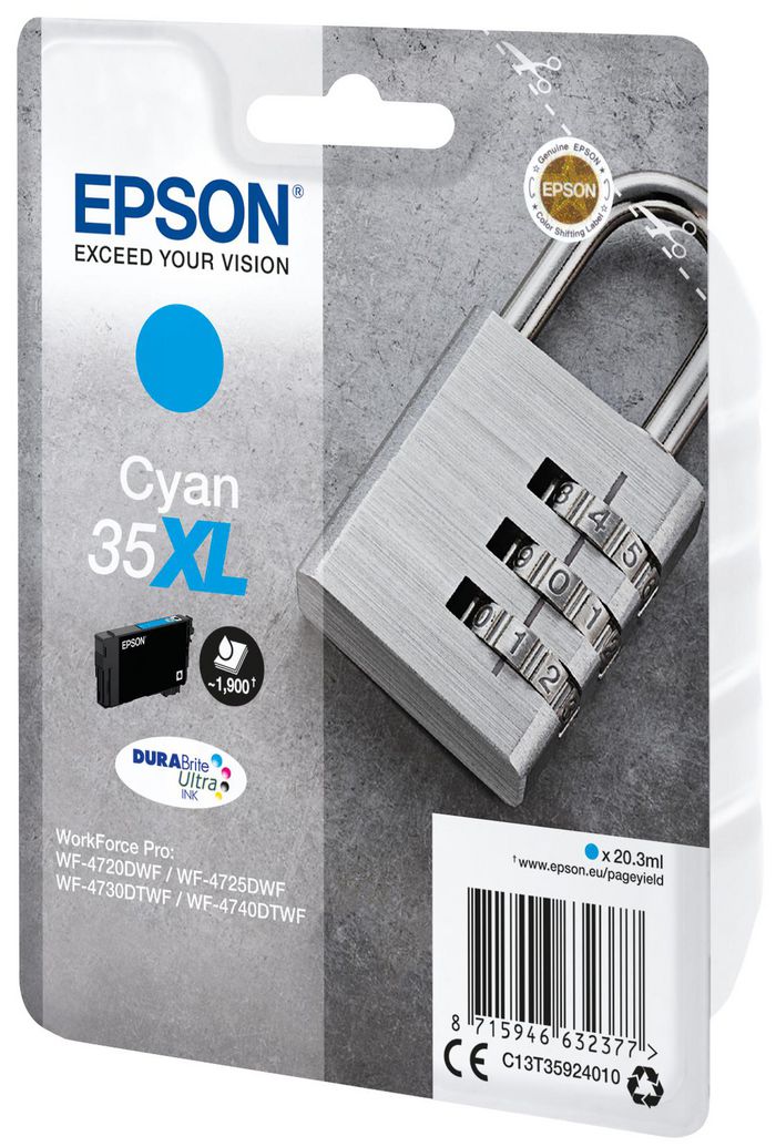 Epson Singlepack Cyan 35XL DURABrite Ultra Ink - W125146279
