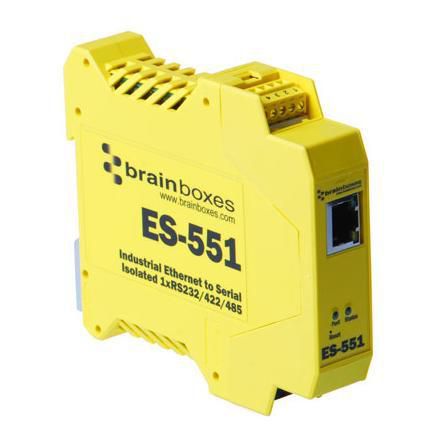 Brainboxes Isolated Industrial Ethernet to Serial 1xRS232/422/485 - W124849009