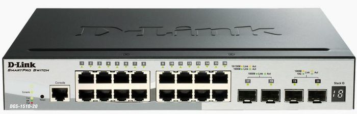 D-Link 20 x 10/100/1G, 2 x 10G SFP+, 2xSFP SmartPro Stackable Switch - W125317789