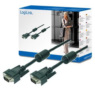 LogiLink VGA connection cable 2x male black 15 m - W124447787