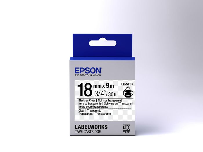 Epson Label Cartridge Transparent LK-5TBN Black/Transparent 18mm (9m) - W124547026