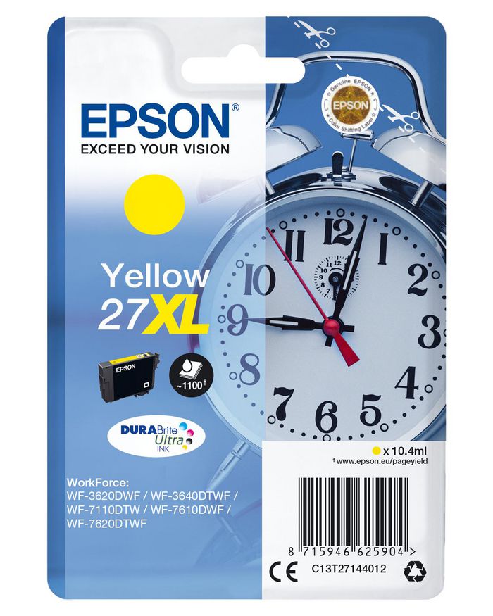 Epson Singlepack Yellow 27XL DURABrite Ultra Ink - W124746775