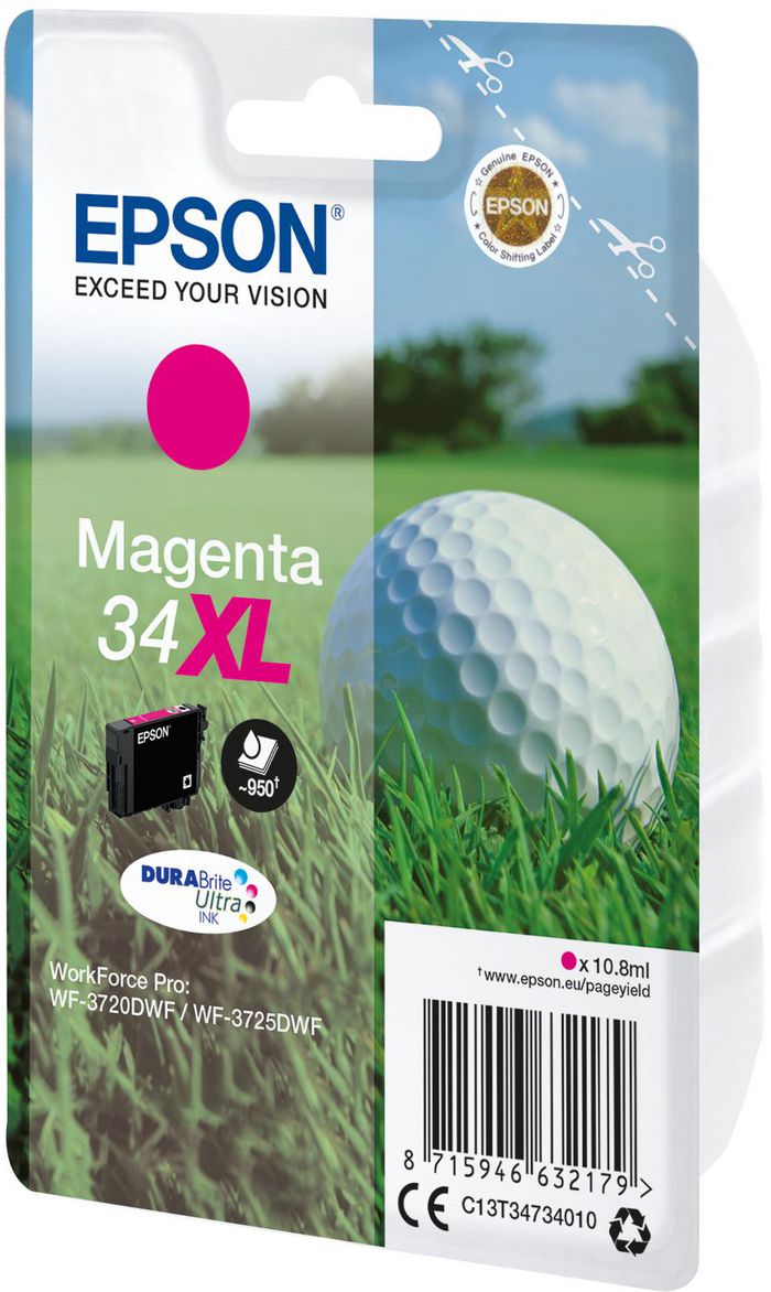 Epson Singlepack Magenta 34XL DURABrite Ultra Ink - W124746782