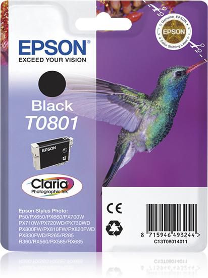 Epson Singlepack Black T0801 Claria Photographic Ink - W124546761