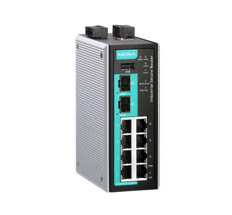 Moxa 8 FE copper + 2 GbE SFP multiport industrial secure router - W124720950