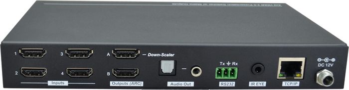 Vivolink HDMI 2.0 4x2, 4K@60Hz, 18Gbps, HDCP 2.2, SPDIF, 3.5mm, RS-232, 200x28.5x100 mm - W125077852