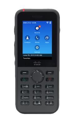 Cisco Wireless IP Phone 8821 World mode device bundle, 2.4 - 5GHz, 802.11a/b/g/n/ac, Bluetooth 3.0, 3.0 dBi, QoS, 2.4" 240 x 320, IP67, 126 g - W124747747