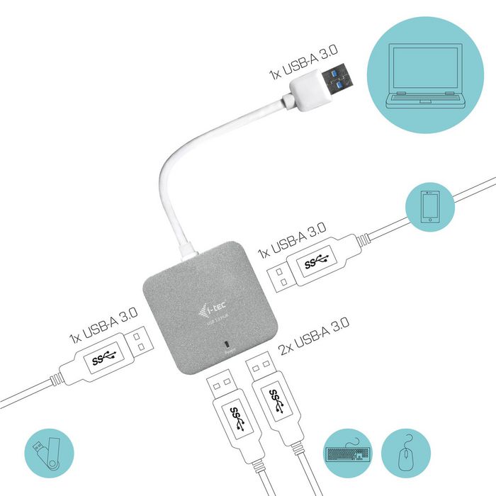 i-tec USB 3.0 Metal Passive HUB 4 Port - W124576576
