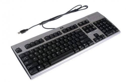 HP Standard USB Windows keyboard (Jack Black color) - Has 104-key layout, attached 1.8M (6.0ft) long cable with USB connector (German) - W124409711