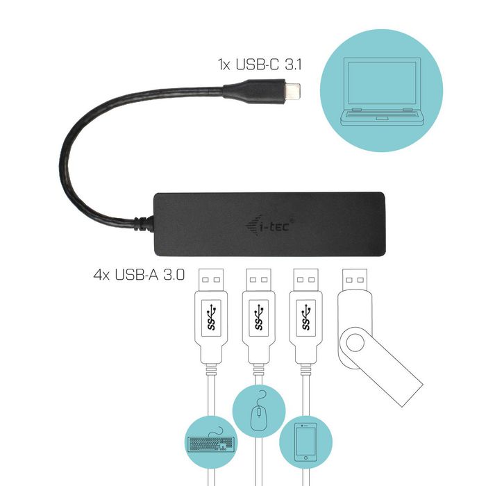 i-tec USB-C Slim Passive HUB 4 Port - W125316429