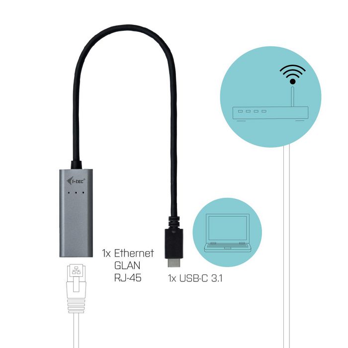 i-tec USB-C Metal Gigabit Ethernet Adapter - W125316431