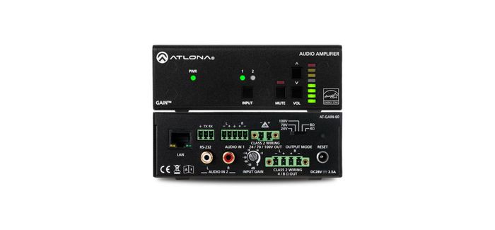 Atlona 2 x 30 watts @ 4 / 8 ohms, 20 Hz – 20 kHz, > 95 dBA, Class D - W125358414