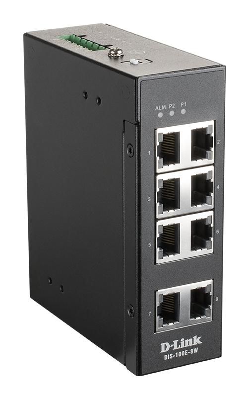 D-Link 8 x 10/100BaseT(X), IEEE 802.3x, 10/100 Mbps, 12‑58 VDC, 1.64W - W125508558