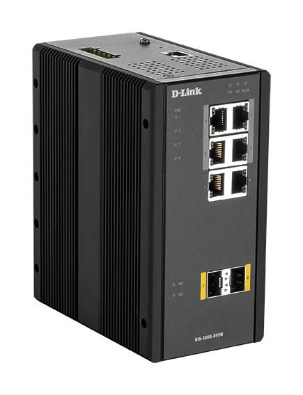 D-Link 4x 100/1000BaseT PoE, 2x 100/1000BaseT, 2x 100/1000BaseSFP, 1024 VLANs, QoS, IP30, 71x154x128 mm - W125508566