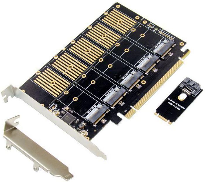 MicroConnect PCI-E X16 M.2 B Key SSD Adapter card - W125511606