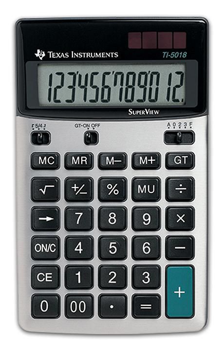 Texas Instruments Ti-5018 Sv Calculator Desktop Basic Black, Silver - W128329878