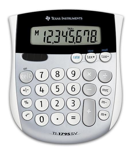Texas Instruments Ti-1795 Sv Calculator Desktop Basic Black, Silver, White - W128329873