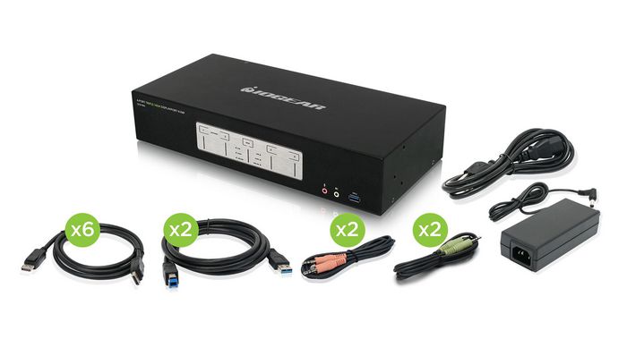 IOGEAR GCS1964, HDMI, DP, USB, 3.5mm, RJ-45, DC 12V, 57x155.6x336.6 mm - W125510325