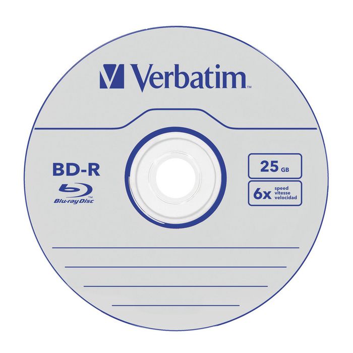Verbatim BD-R SL Datalife 25GB 6x 25 Pack Spindle - W125625478