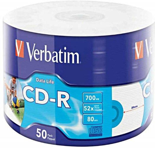 Verbatim CD-R 80min/700MB 52x, Printable, 50pcs - W125625484