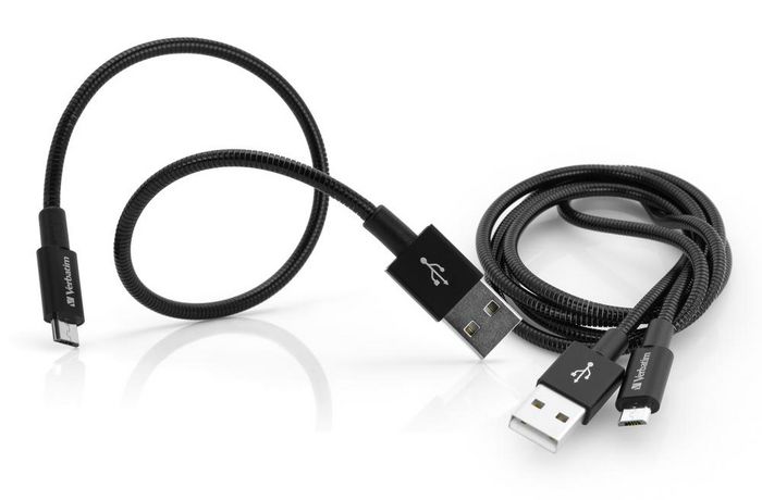Verbatim Micro USB Sync & Charge Cable 100 cm & 30 cm, Black, 2 Pack - W125625539