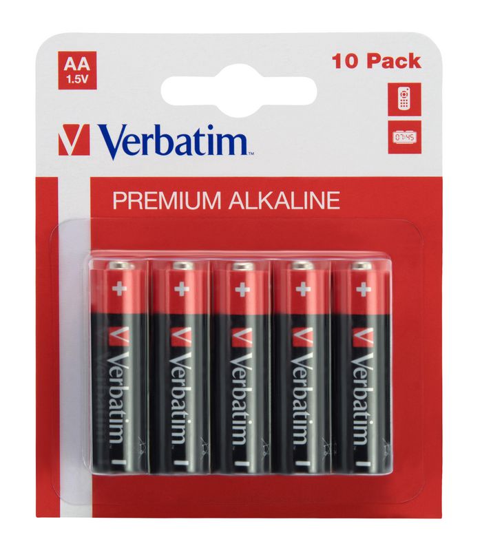 Verbatim Piles alcalines AA, 1.5V, 10 Pcs - W125625546