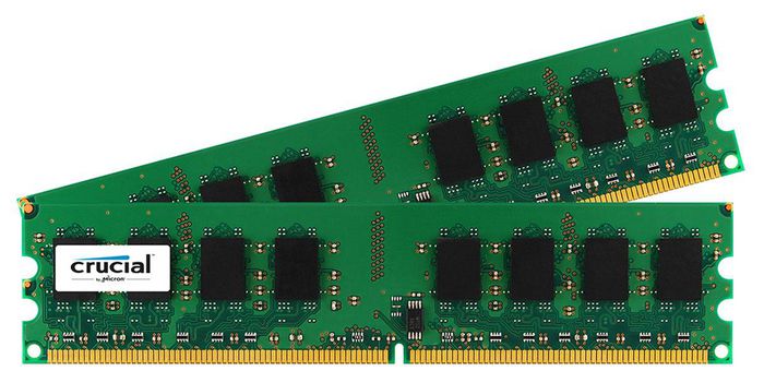 Crucial 2 x 2 GB, UDIMM, DDR2, 800 MHz, 1.8 V - W125644598