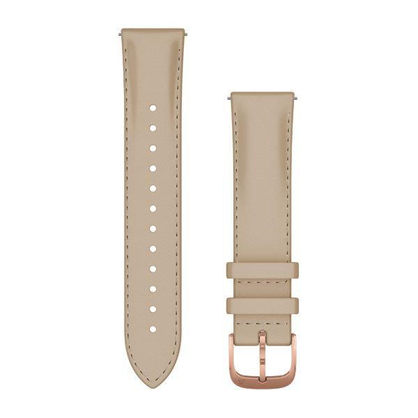 Garmin Quick Release Bands (20 mm), Light Sand Italian Leather with 18K Rose Gold PVD Hardware - W125648048
