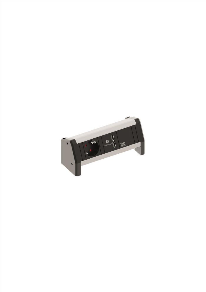 Bachmann 1x Type F, Socket orientation 35°, USB Charger, 197mm - W125037823