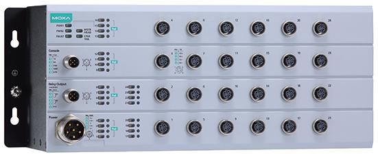 Moxa EN 50155 12+4G/24+4G-port Gigabit Ethernet switches with up to 20 PoE ports - W124821894