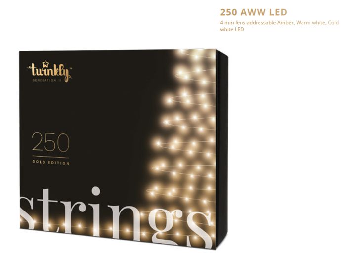 Twinkly Strings Gold Edi. 250 LED AWW - W124776281