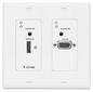 Extron Long Distance Two Input DTP Transmitter for HDMI and VGA with Audio Embedding - Decorator-Style Wallplate, White - 330 feet (100 m)