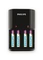 Philips Battery charger 1/4 x AA/AAA, 170/80 mA, 220/240V, including 4 x AAA 800 mAh