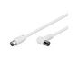 MicroConnect Coax Cable 2.5m White Angled