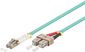 MicroConnect Optical Fibre FLAT Cable, LC-SC, Multimode, Duplex, OM3 (Aqua Blue), 15m