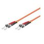 MicroConnect Optical Fibre Cable, ST-ST, Multimode, Duplex, OM1 (Orange), 100m