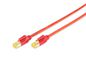 Digitus CAT 6A S-FTP patch cable, Cu, PUR AWG 27/7, length 5 m, color red, Draka UC 900 SS, Hirose TM31
