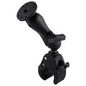 RAM Mounts RAM Tough-Claw Medium Clamp Double Ball Mount with Round Plate