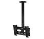 B-Tech Adjustable Drop Universal Flat Screen Ceiling Mount, up to 47", 50kg max, up to 225 x 200mm, Black