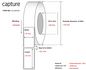 Capture Label 47 x 25 Core 25 Ø 74 mm. White. DT. Permanent. 1000 labels per roll. 12 rolls per box.