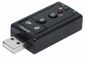 Manhattan Sound card Hi-Speed USB virtual 3D 7.1, Volume control, 14 x 26 x 57 mm, 8.5 g, Black